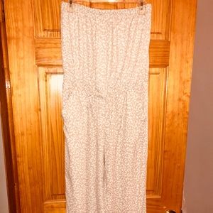 Loft Strapless Animal Print Beach Jumper